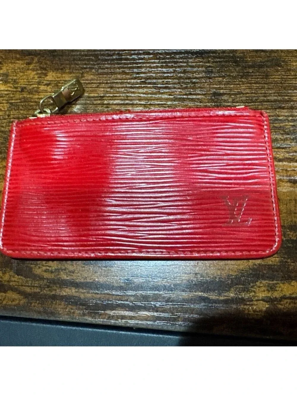 Louis Vuitton Red Epi Leather Pochette Cles